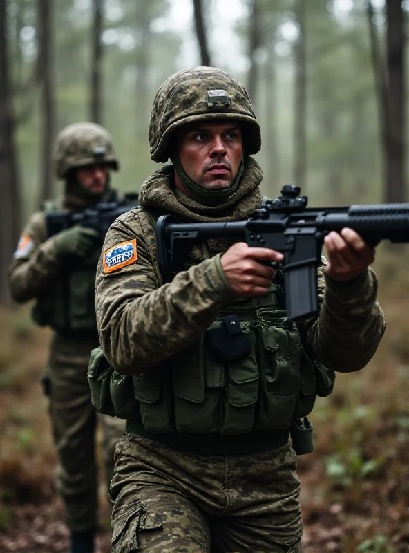 Czech military personnel participating in a training exercise.