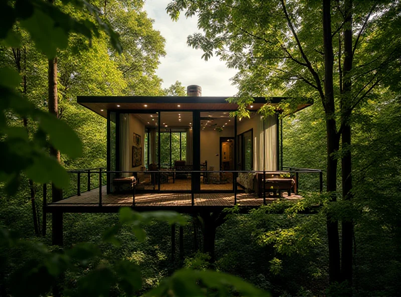 Luxurious treehouse accommodation in a forest setting