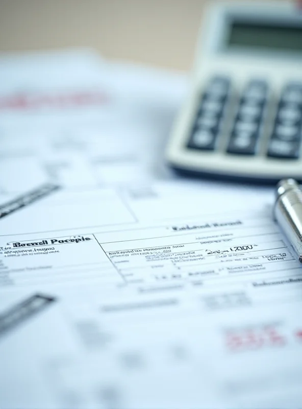 Close-up of a calculator and tax forms on a desk.