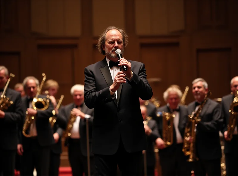 Josef Zima performing with a brass band.