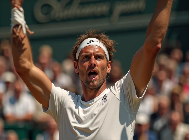 Tomáš Macháč celebrating a victory on the tennis court