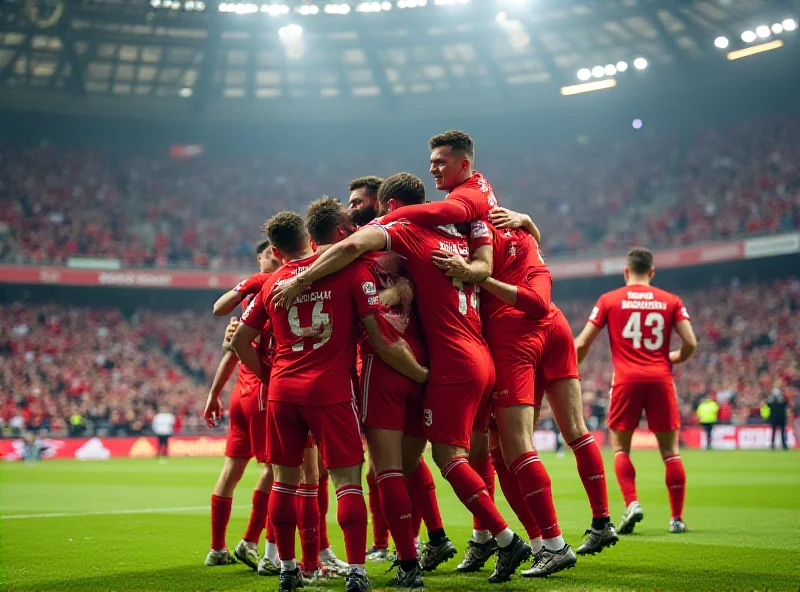 Slavia Prague football team celebrating a goal