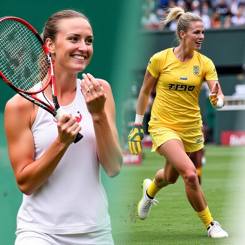 Collage of Kateřina Siniaková and Nájemníková, showcasing their respective sports and achievements.