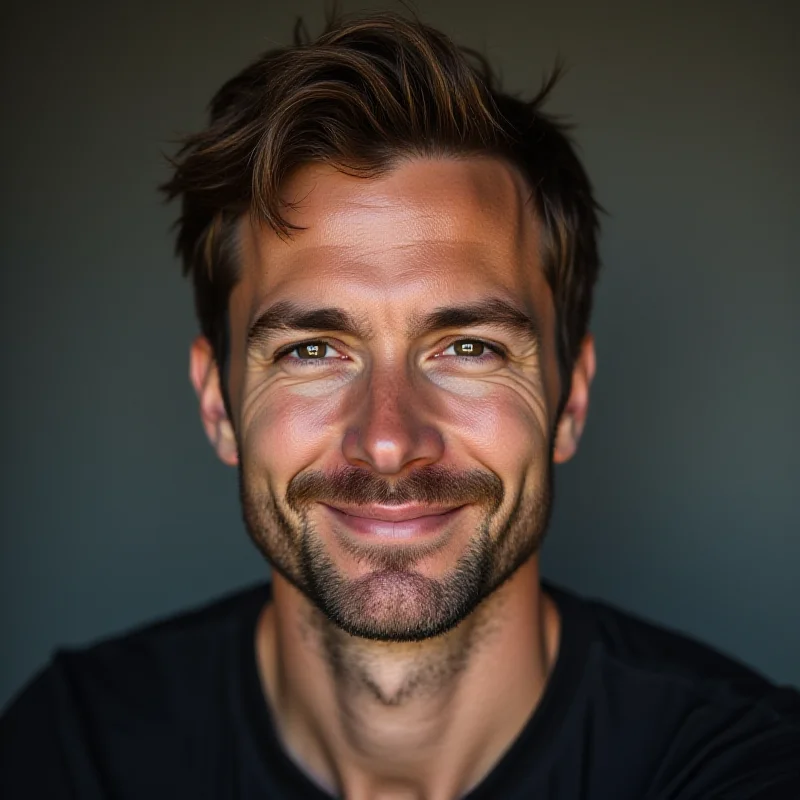 A headshot of Marek Lambora, a young and handsome Czech actor, smiling confidently at the camera. He has a friendly and approachable demeanor.