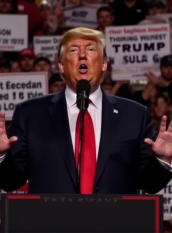 Donald Trump speaking at a rally