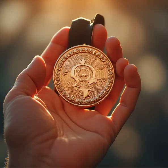 Image depicting a generic sports scene with a bronze medal being awarded