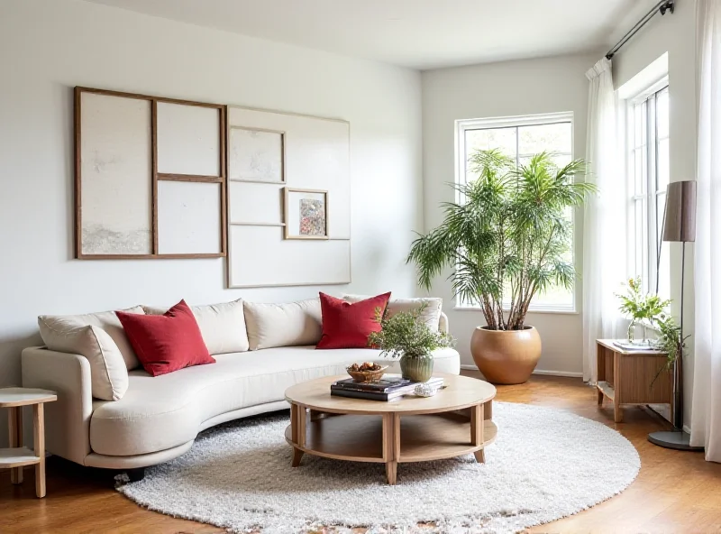 A modern living room with contemporary furniture and decor