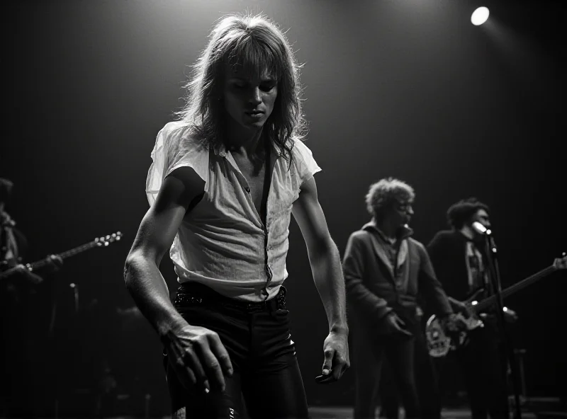 David Johansen performing on stage with the New York Dolls in the 1970s