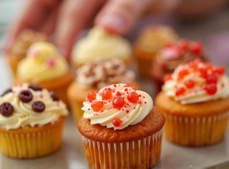 Assortment of colorful mini cupcakes from Baked by Melissa.