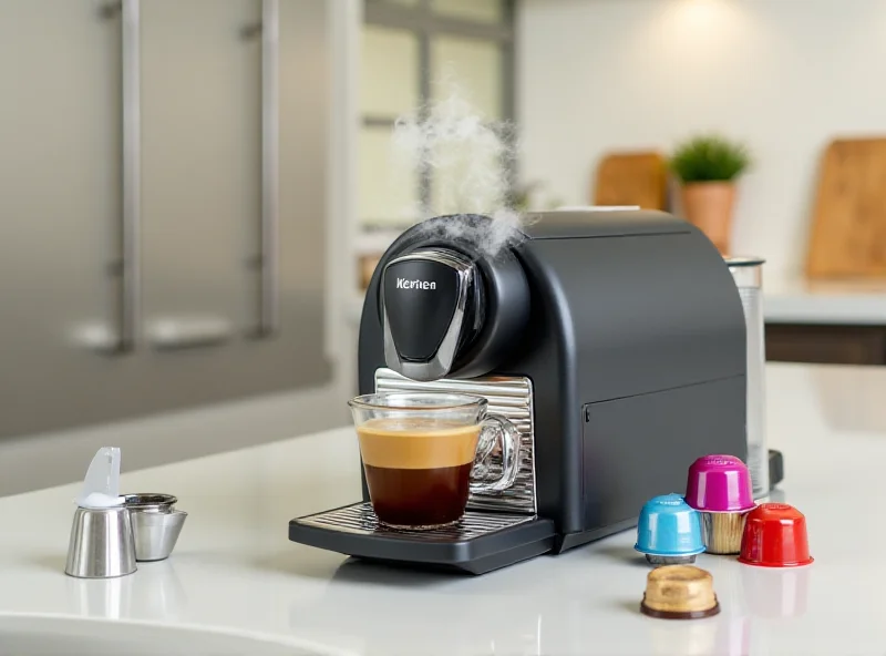 Nespresso Evoluo Coffee and Espresso Maker Bundle on a kitchen counter