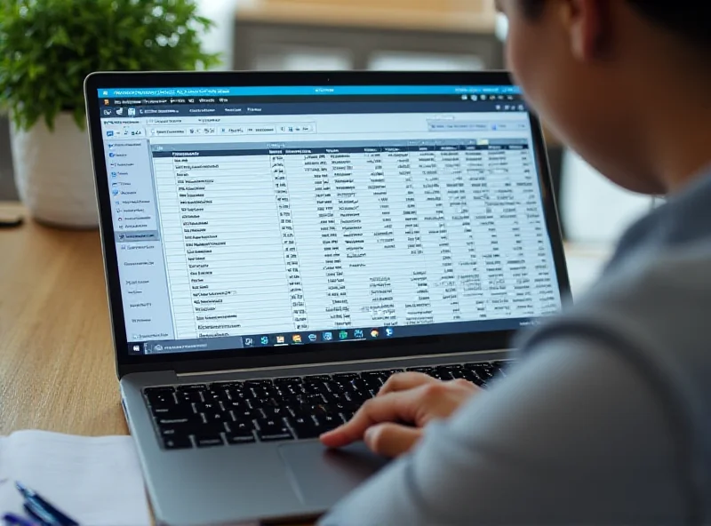 A laptop displaying a detailed tax spreadsheet with various columns and numbers.