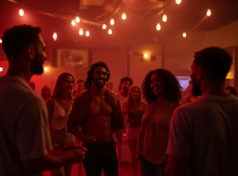 A group of friends dancing and enjoying music together.