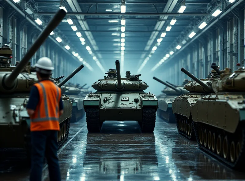 Rheinmetall factory producing tanks and artillery