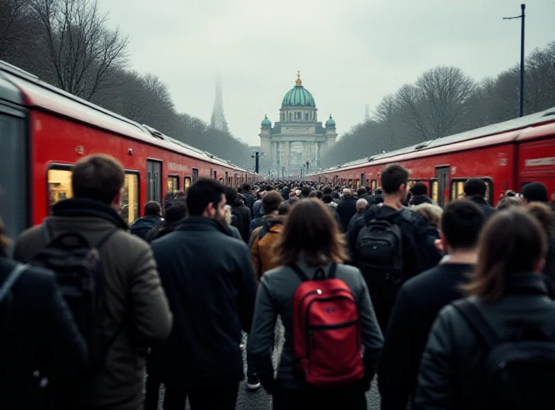 Crowded train platform in Berlin