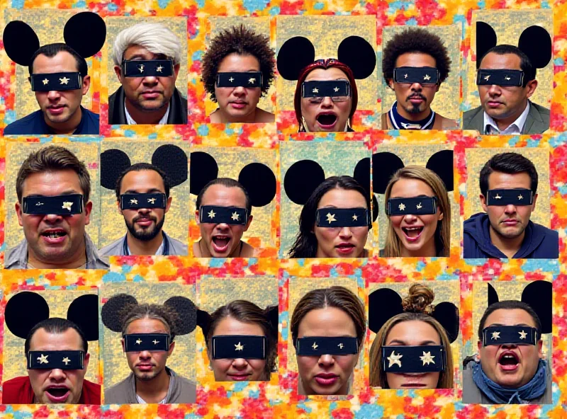 A collage of obscured Disney characters, challenging the viewer to guess their identities.