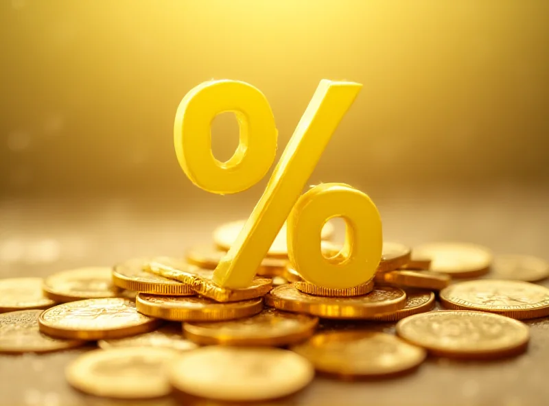 Illustration of coins and a percentage sign representing dividend yields.