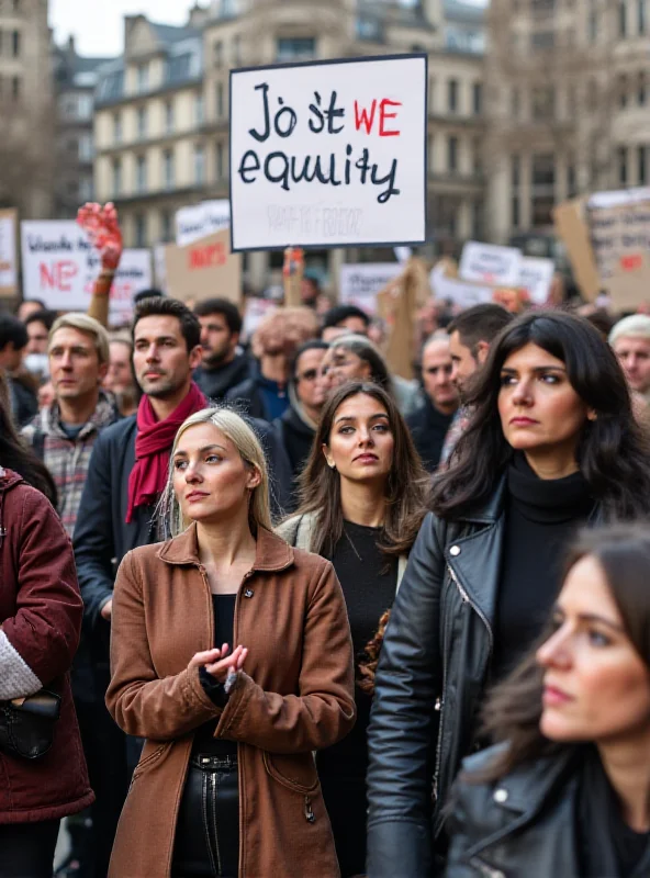 People protesting with signs