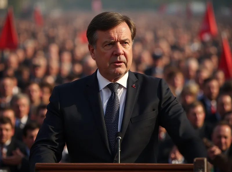 Milorad Dodik addressing a crowd.