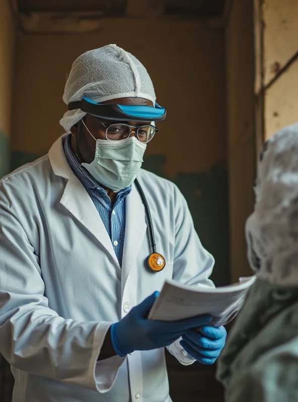 A doctor examining a patient with suspected mpox symptoms in a clinic