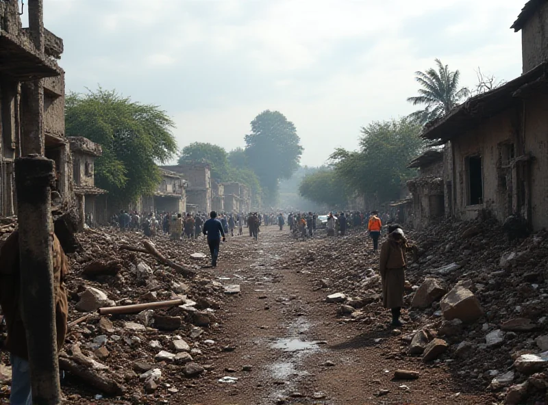 Scene of the explosion in Bukavu, DR Congo