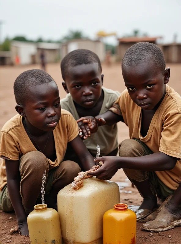 Children collecting water in Goma, DR Congo