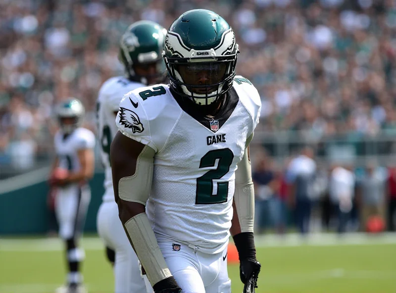 Darius Slay in his Eagles uniform, looking focused during a game.
