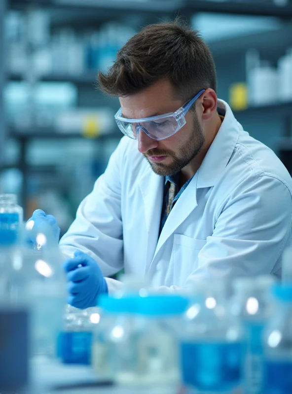 A photo of a scientist in a lab coat working with lab equipment, representing Alpha Teknova's industry.