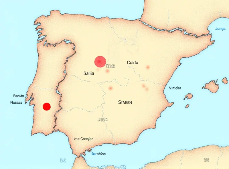 Map showing the location of Seville and surrounding areas affected by the earthquake