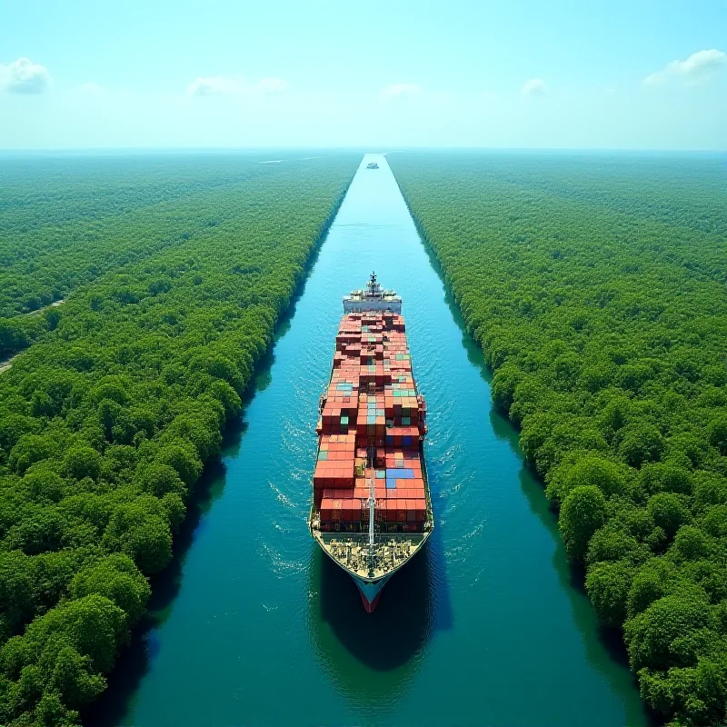 Aerial view of the Panama Canal