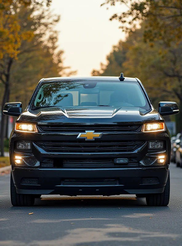 A Chevrolet Silverado pickup truck parked on a street, symbolizing the potential impact of tariffs on the automotive industry.