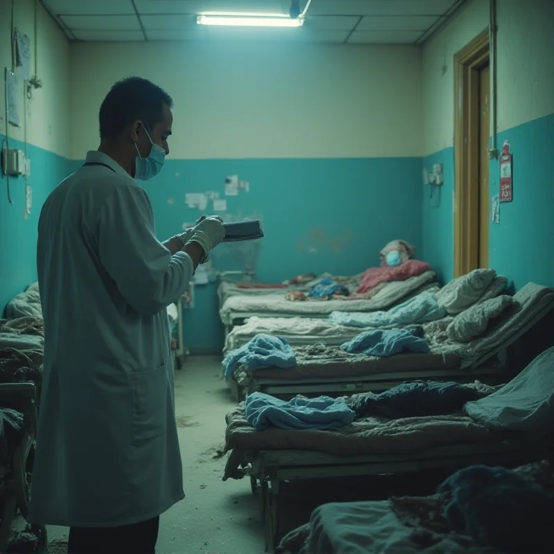 A doctor in Gaza tending to patients in an overcrowded hospital.