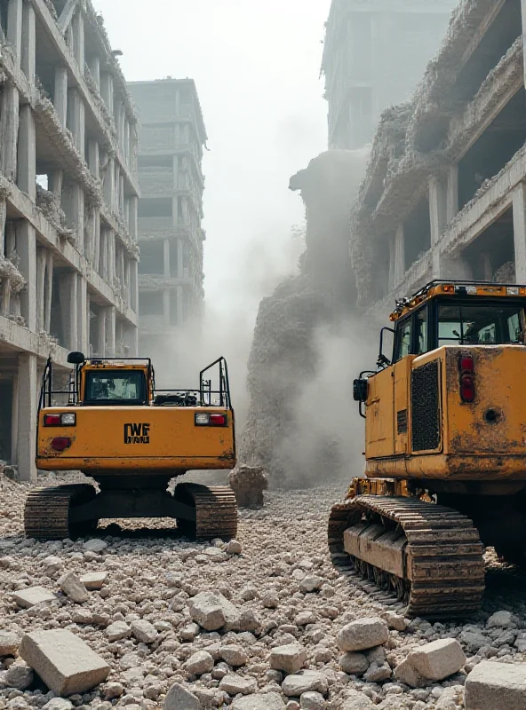 Close up of demolition equipment