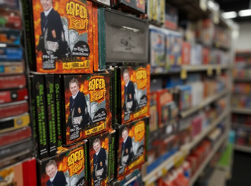 A stack of Elfer Raus! game boxes in a store, showcasing the game's packaging