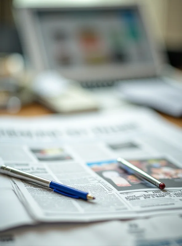 A close-up of a local newspaper in Chennai, India, resting on an office desk, emphasizing the idea of finding meaning in everyday objects.