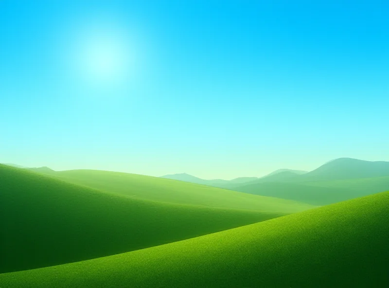 A serene landscape of rolling hills under a bright blue sky, symbolizing the open possibilities of the future.