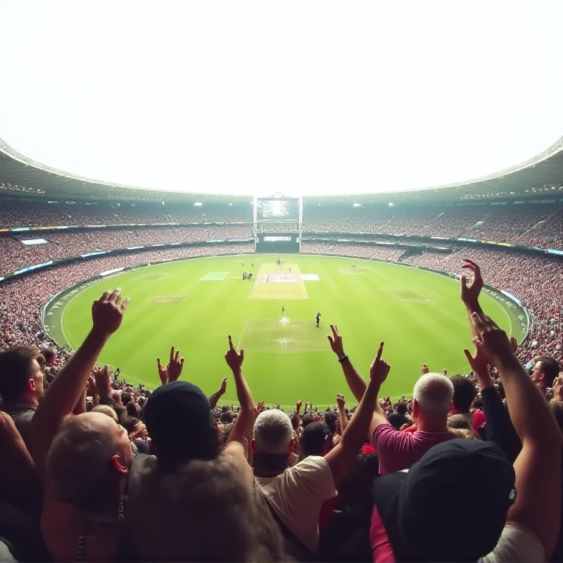 A cricket stadium filled with spectators