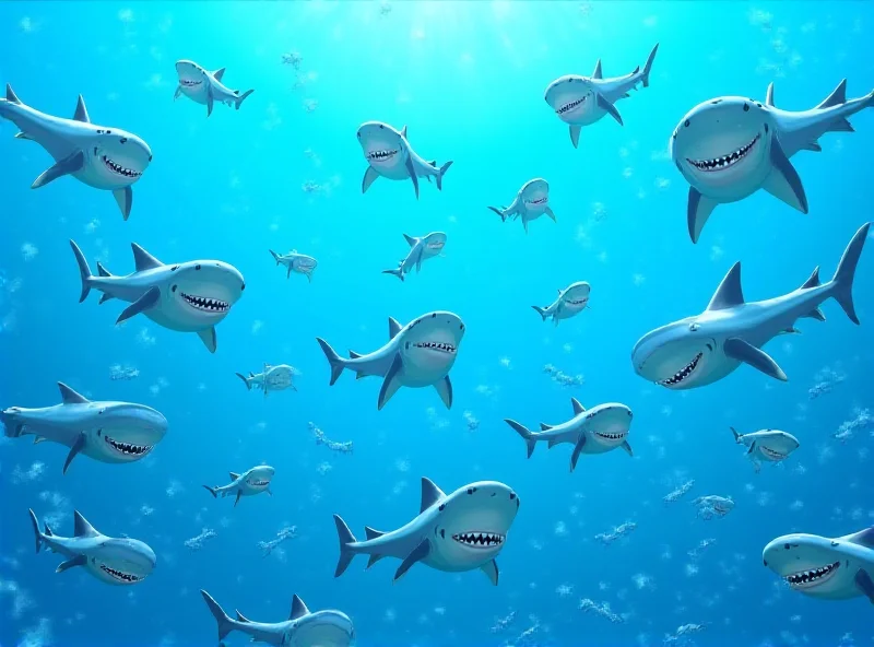 Optical illusion of sharks with a hidden fish