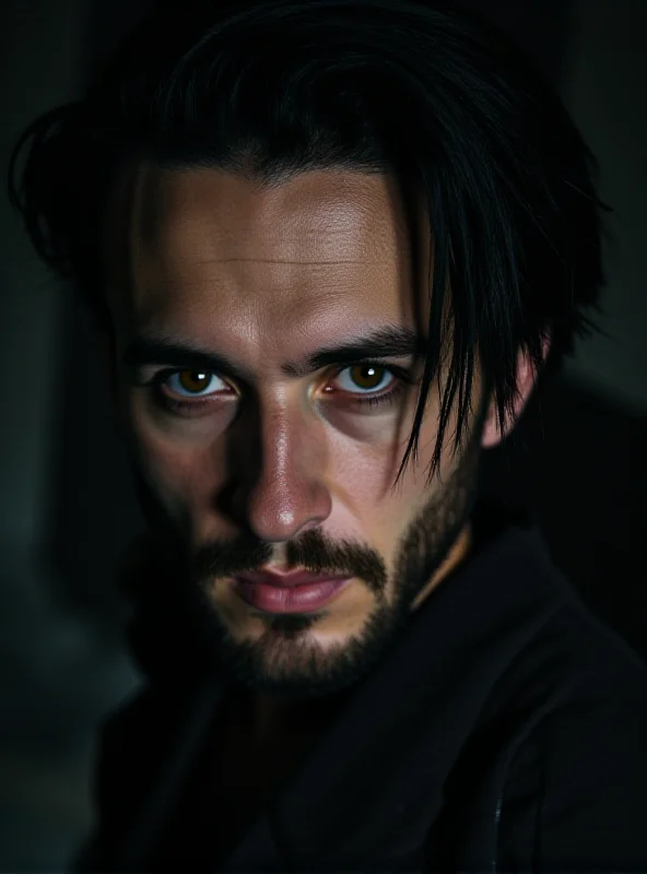 A close-up portrait of Damiano David, singer of Måneskin, looking directly at the camera.