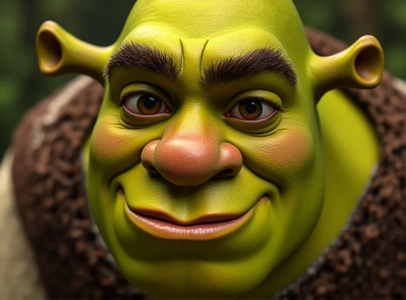 Shrek looking confused with a furrowed brow