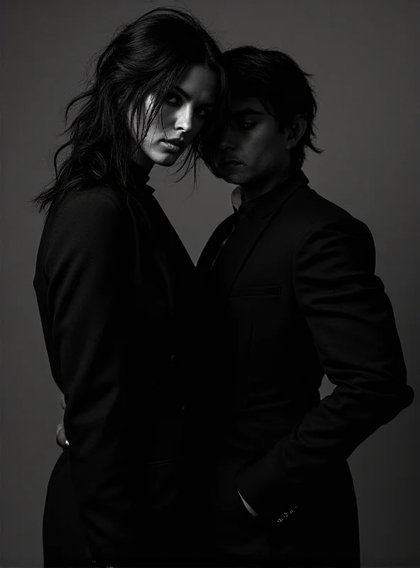 L'Officiel Hommes Austria March 2025 digital cover featuring Alana Monteiro and Lorenzo Cromwell, shot in black and white with dramatic lighting.