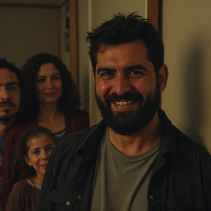 A still from the Netflix series 'Mo', showing the main character and his family