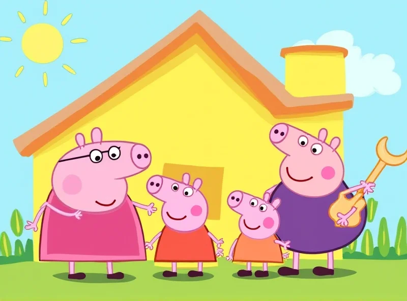 Peppa Pig and her family