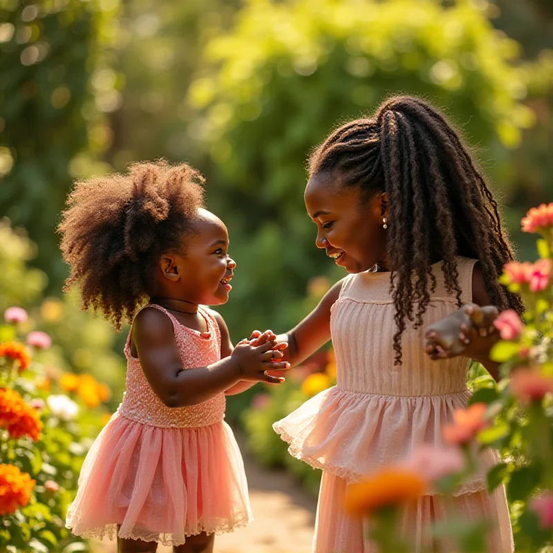 Princess Lilibet playing with Serena Williams in a garden