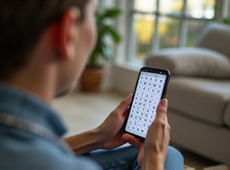 A person playing Wordle on their phone.