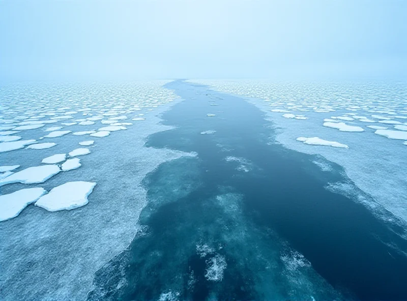 Aerial view of melting sea ice in the Arctic