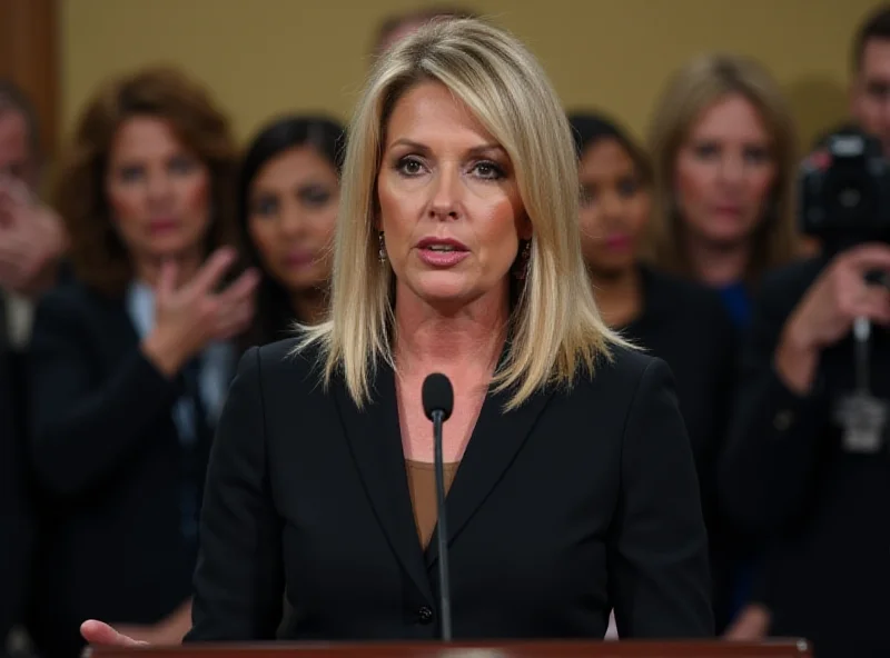 Attorney General Pam Bondi speaking at a press conference.