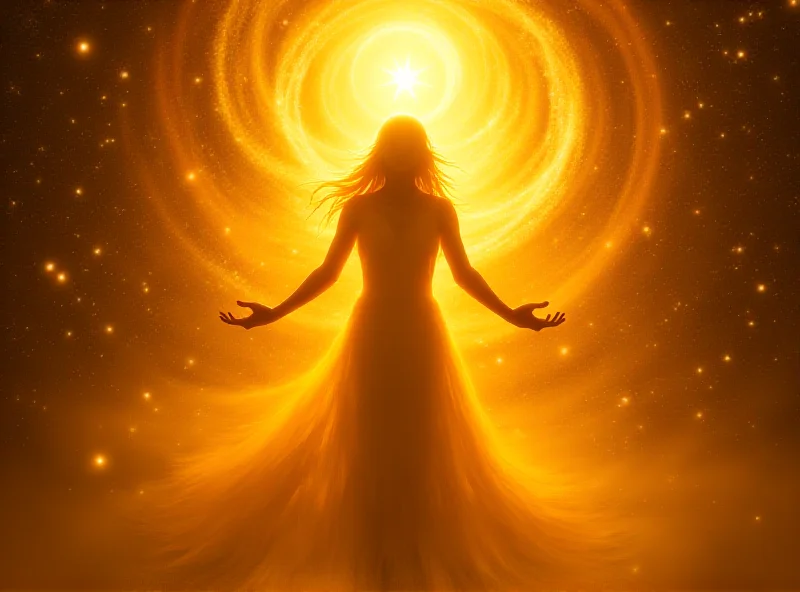 Abstract image of a figure bathed in light, representing eternal life and power.