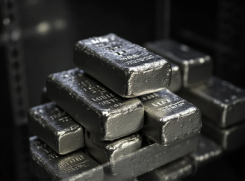 Silver bars stacked in a vault, representing the potential growth of silver-backed ETFs.