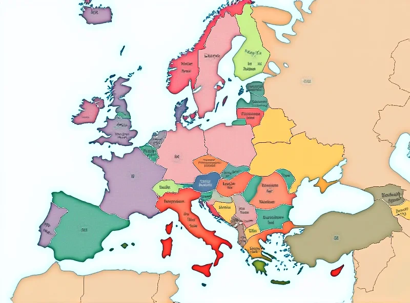 A map of Europe highlighting the EU member states and their defense spending.