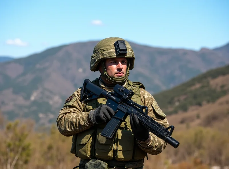 Montenegro soldier during military exercise.